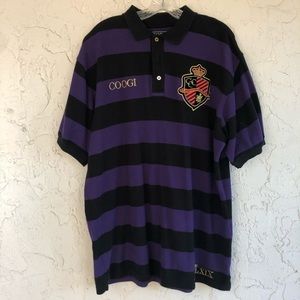 COOGI Purple Black Stripe Polo Shirt Size …